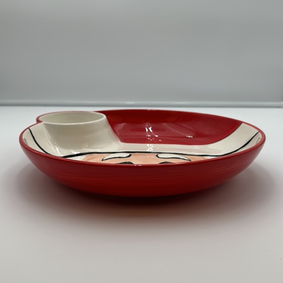 Essential Home Christmas Holiday Chip and Dip Santa Face Ceramic Plate - Picture 9 of 16